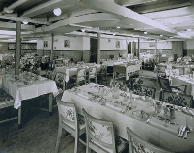 View of a dining room aboard a cruise ship by English Photographer
